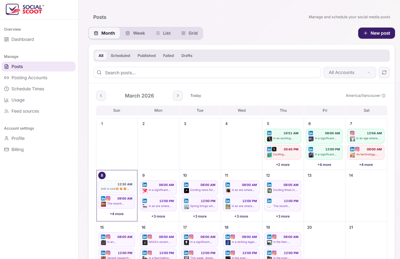 Calendar View